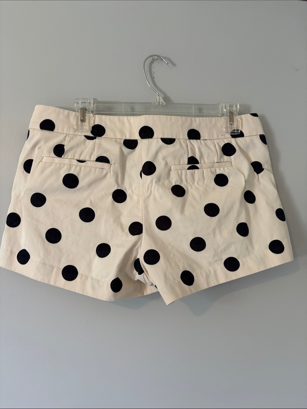 J. Crew Cream High-Waist Polka Dot Shorts with Black Dots - Picture 2 of 2